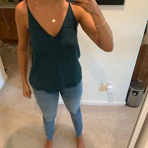 Moss green spaghetti strap top